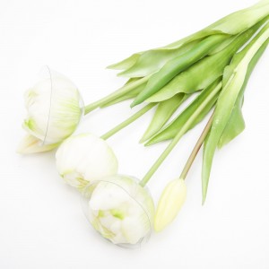 Тюльпани "силіконові"букет (білий).5 шт. (д. 45 см.) 93123