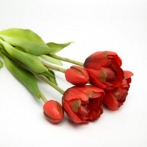 Тюльпани "силіконові" (червоний)букет 5 шт. (д. 39 см.) 93051