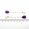 Сережки XUPING Gold "фіолетовий" (д. 7.5 см.) 515350