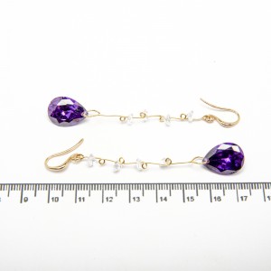 Сережки XUPING Gold "фіолетовий" (д. 7.5 см.) 515350