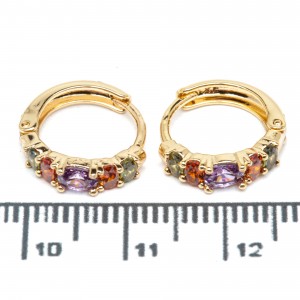 Сережки XUPING Gold (кольоровий темний) "Ø 1.3 х 0.3 см." 515336