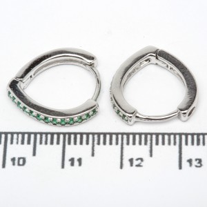 Сережки XUPING Silver "зелений" (1.6 х 0.2 см.) 206626