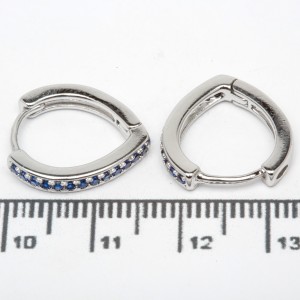 Сережки XUPING Silver "синій" (1.6 х 0.2 см.) 206625
