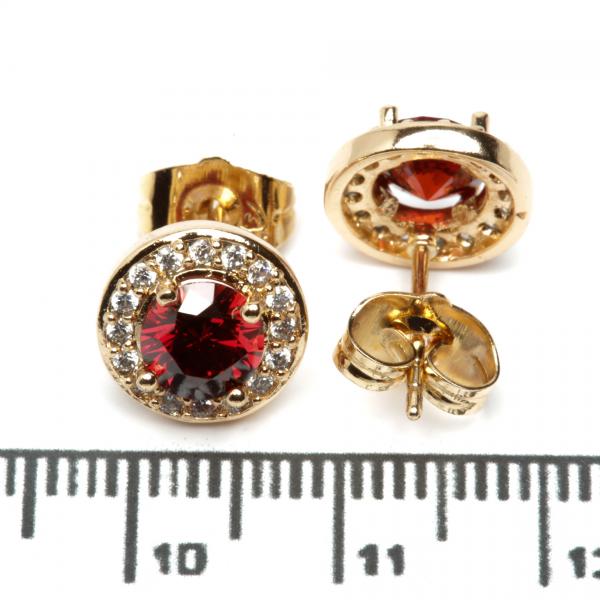 Сережки XUPING Gold "червоний" (Ø 1 см.) 513665