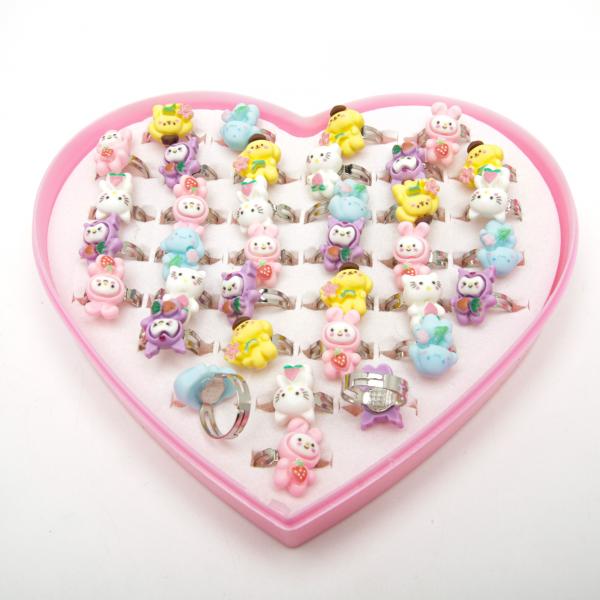 Дитячі перстні "безрозмірні" 36 шт. 6-5575