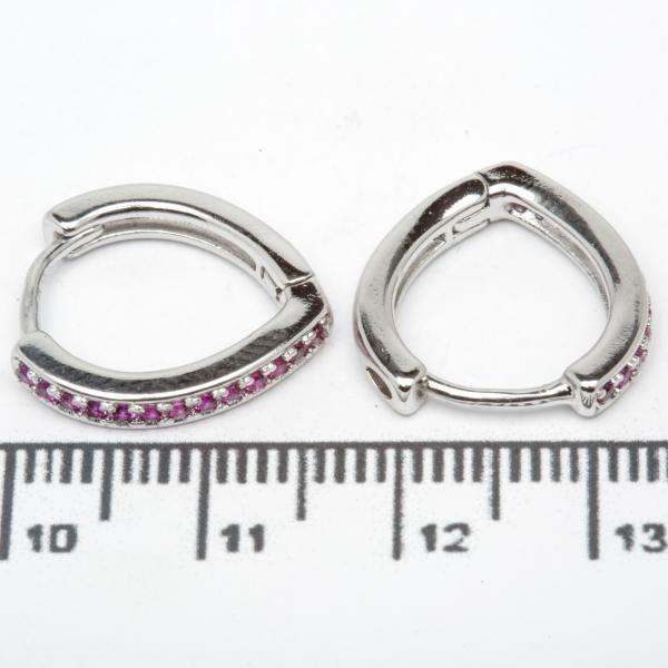 Сережки XUPING Silver "малинові" (1.6 х 0.2 см.) 206624