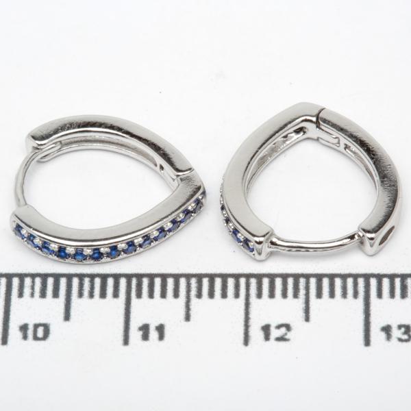 Сережки XUPING Silver "синій" (1.6 х 0.2 см.) 206625