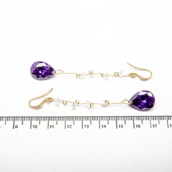 Сережки XUPING Gold "фіолетовий" (д. 7.5 см.) 515350