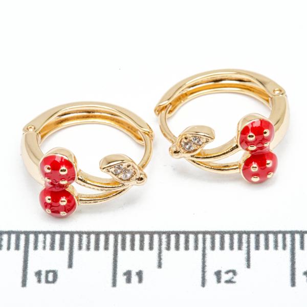 Сережки XUPING Gold "червоний" (Ø 1.5 х 0.7 см.) 515419