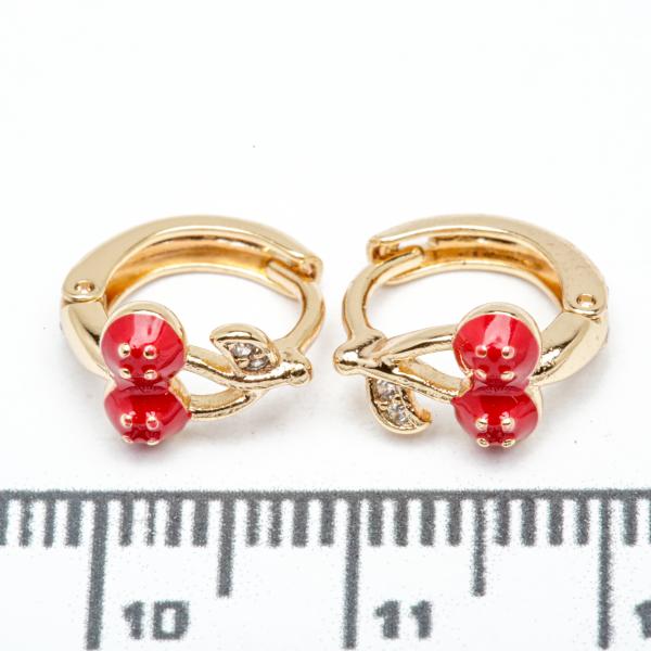 Сережки XUPING Gold "червоний" (Ø 1 х 0.5 см.) 515422