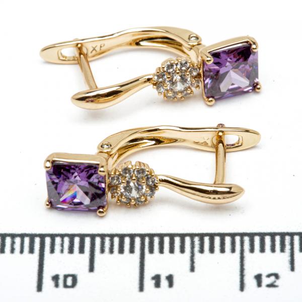 Сережки XUPING Gold "фіолетовий" 515596