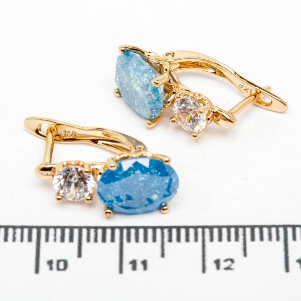 Сережки XUPING Gold "голубий" 515637