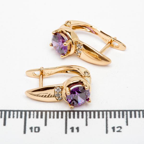 Сережки XUPING Gold "фіолетовий" 515638